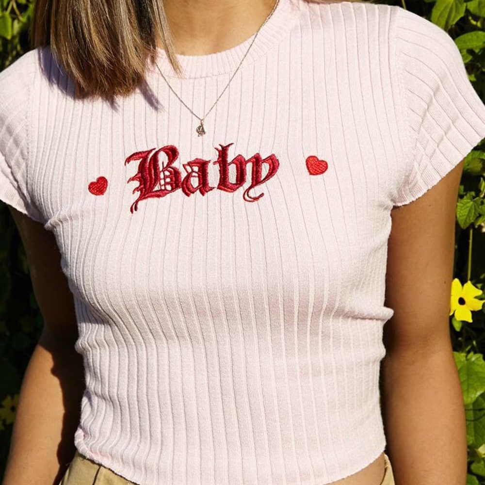 Forever21 Pink “Baby” Crop Top